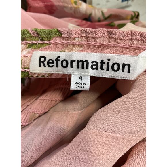 Reformation 'Nadira' Pink Tie Strap Dress Size 4 - Picture 4 of 5